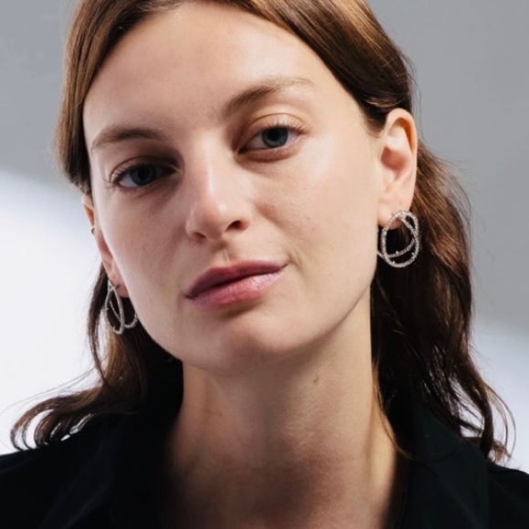 ALEXIS BITTAR • NEW Noire Black Crystal Coiled Gold Thorn Orbiting Post Earrings - Picture 13 of 15